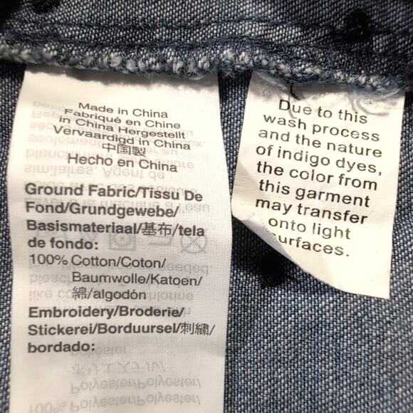 Madewell Denim Courier Button Front Shirt in Metallic Dots, Women's XS - Picture 6 of 10